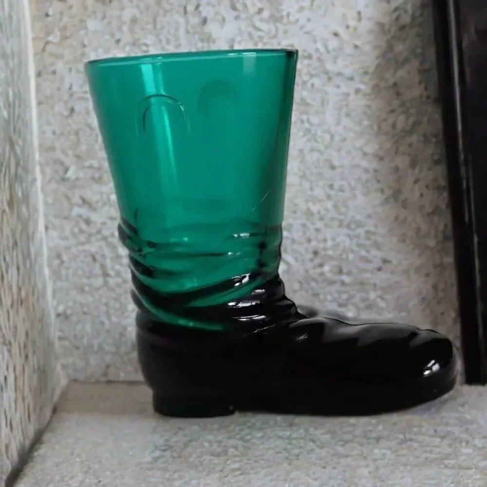 Green Alaska Fine Pewter Bear Shot Glass Set with Matching Boot Toothpick Holder